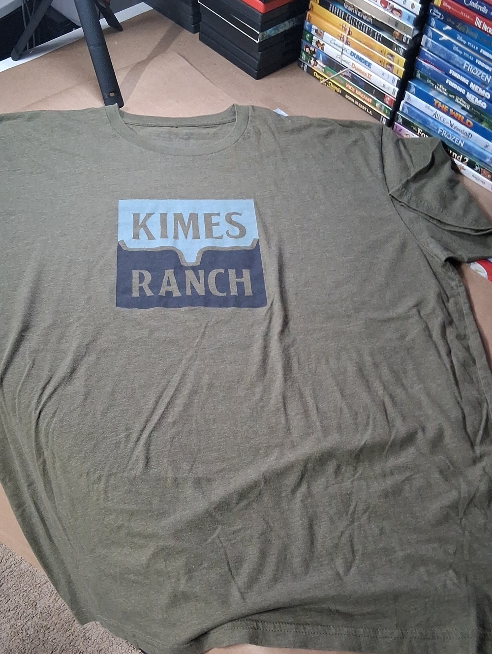 T-shirt with 'Kimes Ranch' logo